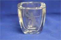 Etched Glass Vase/Pot