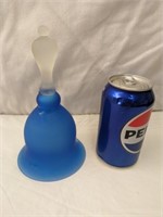 Pilgrim Frosted Blue Glass Bell 7 1/2"