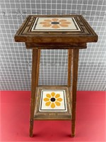 RUSTIC ITALIAN PLANT INLAID TILE STAND