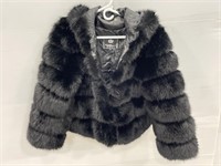 Black Faux Fur Beauty Optimal Product Coat - L