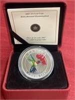RCM 2007 25-cent Coloured Coin - Ruby-throated