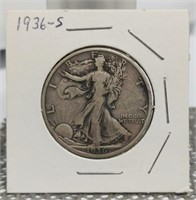 1936-S WALKING LIBERTY HALF DOLLAR