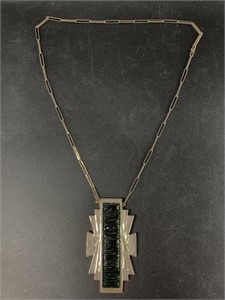Vintage silver designer necklace, hand crafted wit
