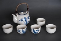 Vintage Chi Kiang Stoneware Sake 6 Piece Set