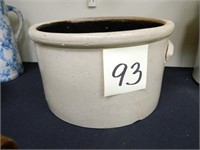 3 Gal. Salt Glaze Squatty Crock w/ Molded Handles,