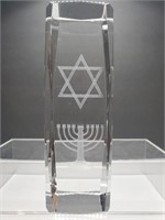 Crystal paperweight Jewish star of David and
