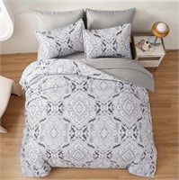 WONGS BEDDING Grey Comforter Set King Size