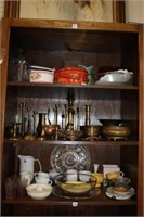 Shelf - Brass, Glassware, Pottery, etc
