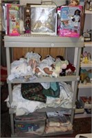 Shelf - Dolls & Linen Lot