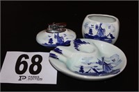 Delft Porcelain Smoking Trio