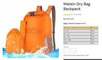 New Matein hiking backpack dry bag
