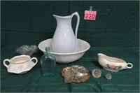 Vintage Wash Bowl & Pitcher, Carnival Glass & More