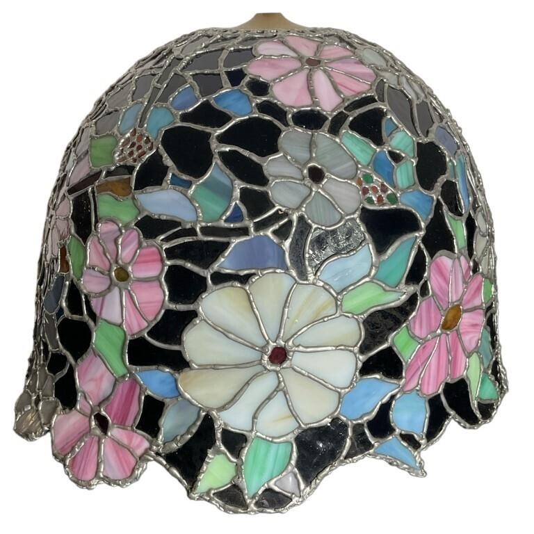 Gorgeous Signed Soldered Stained Glass Shade