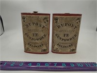 2 Antiique Dupont Superfine FF Gunpowder Tins