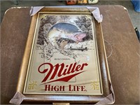 Miller High Life Bass Fishing Beer Sign Mirror