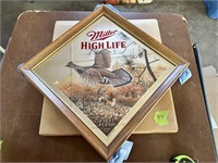 Miller High Life Mirror Grouse Beer Sign FF