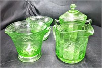 Green Uranium Glass Depression Glass