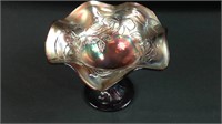 655 carnival glass fluted bowl