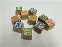 (10) Vintage Wood Toy Blocks