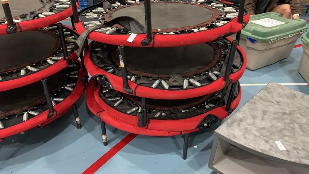 Four 41 “ diameter, 10 “ tall trampolines