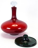 Blenko Art Glass Decanter & Candleholder