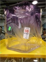 MOSER PURPLE CUT TO CLEAR VASE 10"