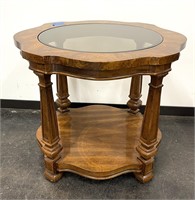 VTG Traditional Round Side Table w/ Glass Missing
