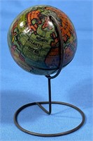 Early Desk Top Tin Litho 5" World Globe