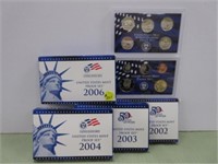(4) US Mint Proof Sets – 2002,03,04,06