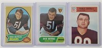 3 Mike Ditka & Dick Butkus Topps Football Cards
