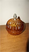 Marigold Diamond Point Candy Dish with Lid