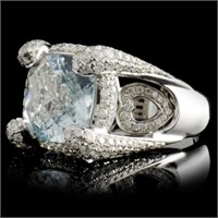 4.29ct Aquamarine & 1.21ct Diamond Ring 18K WG