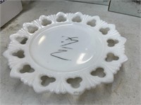 Milk glass plate