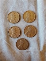 5 X 1946 Wheat Penny