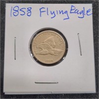 1858 Flying Eagle copper Nickel penny coin