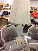 32" Beautiful Glass Lamp with etching