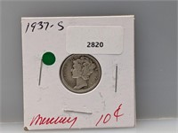 1937-S 90% Silv Mercury Dime