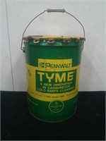 Vintage Pennwalt Tyme Carb Cleaner Metal Bucket,