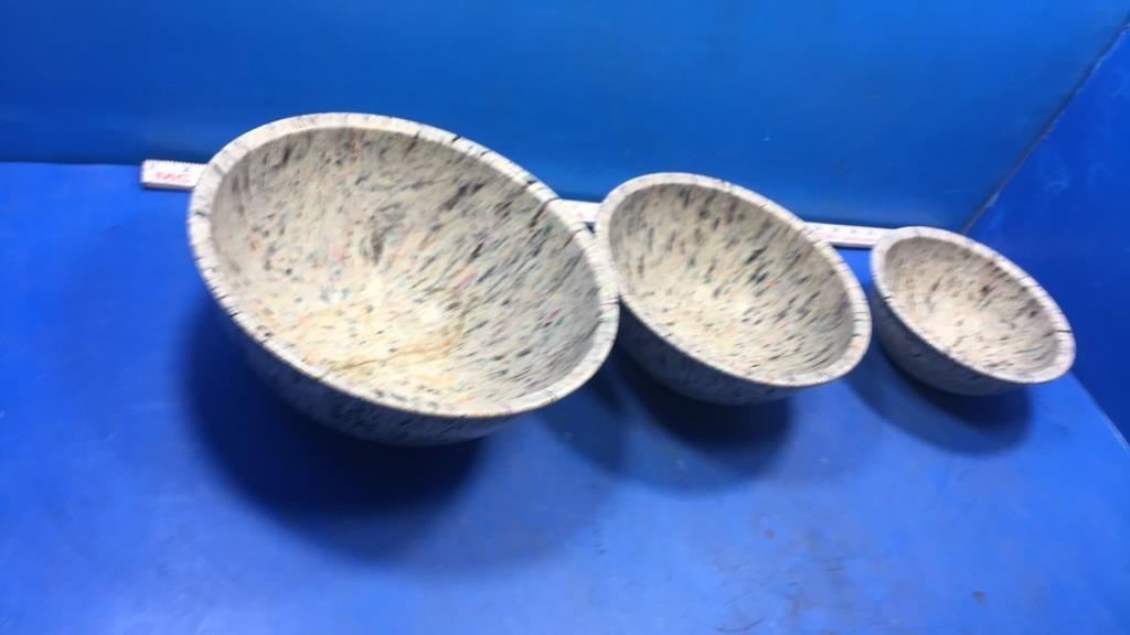 3 set bowl. (Large one repaired) no name