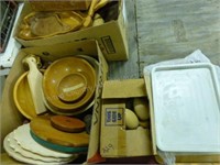 3 boxes wood items