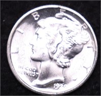 1939 D GEM SPLIT BANDS MERCURY DIME