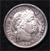 1896 CHOICE BU BARBER DIME