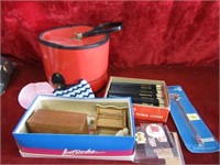 Doll house furniture, hat case, pencils &more.