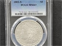 1881 S O Graded MS 64 Morgan Silver $ Coin