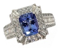 14k Gold 2.60 ct Tanzanite & Diamond Ring