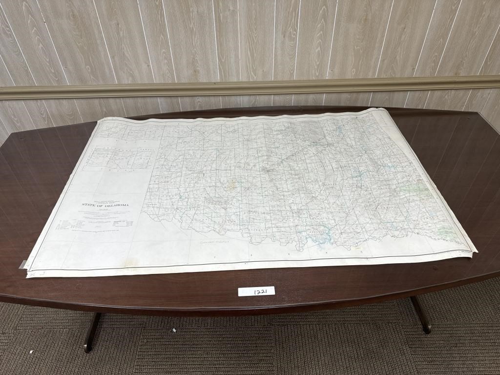 State Of Oklahoma Map From 1972