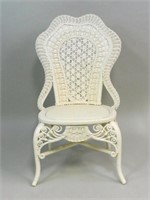 Victorian wicker shell back side chair, circa