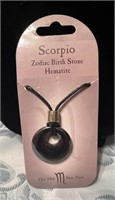 New Scorpio Zodiac Birth Stone Hematite Necklace