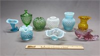 Colored Glass Lot: Blue Opalescent & More