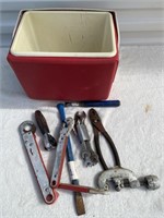 Assorted Hand Tools and Cooler